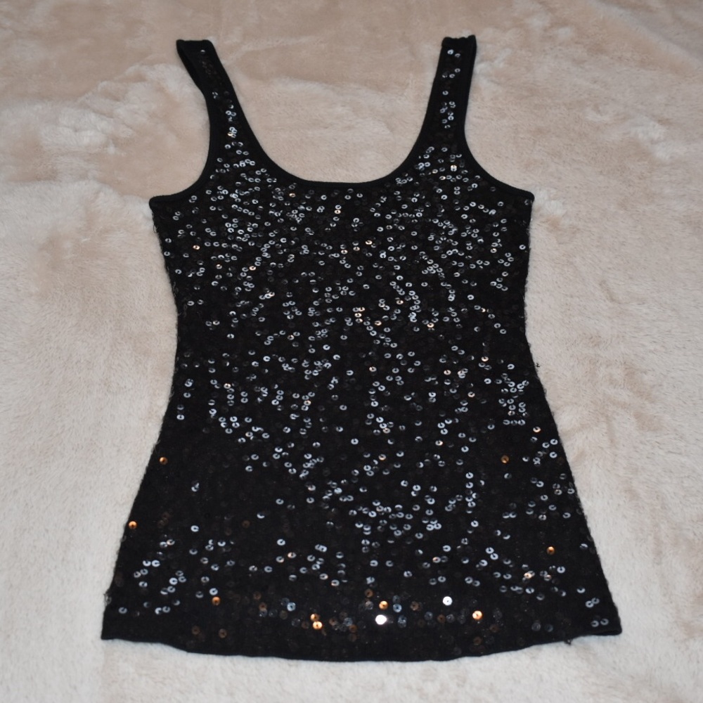 Express Black Sequin Tank